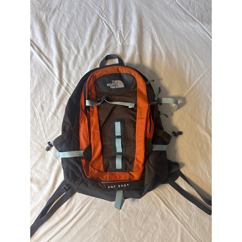 The North Face Hot Shot Backpack Unisex OS Brown Orange Hiking Daypack